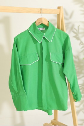 Cep Detaylı Gömlek Yeşil
