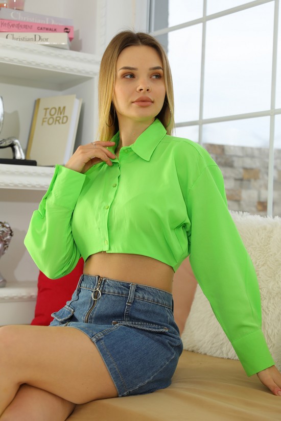 Crop Gömlek Yeşil
